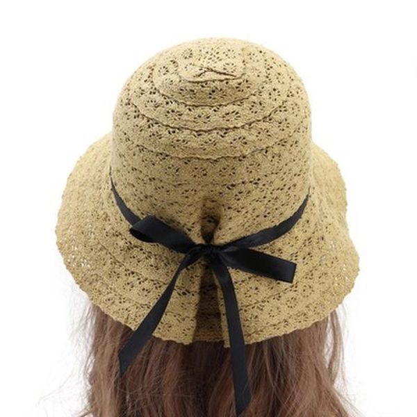 

sun hats summer spring women soft foldable rope bowknot women hats adjustable outdoor beach travel wide brim straw hat new, Blue;gray