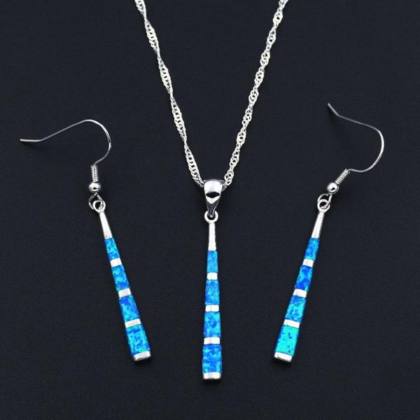 

noble blue fire opal jewelry sets for lady baseball bat design, Silver