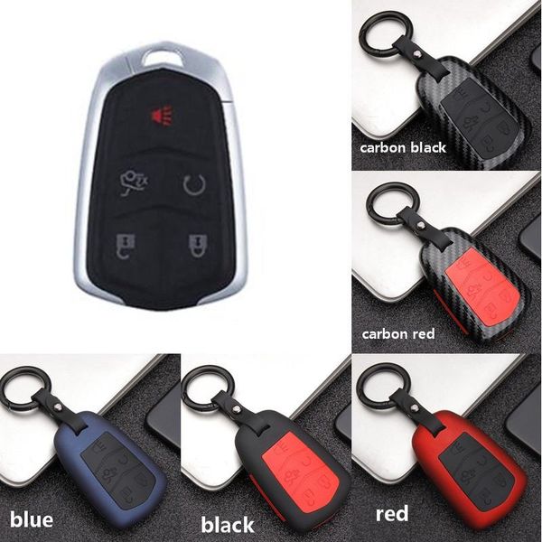 

новый карбоновый волокно силикагель-гель ключевой чехол для cadillac ats ct6 cts dts xt5 escalade esv srx sts xts elr h sqcapm