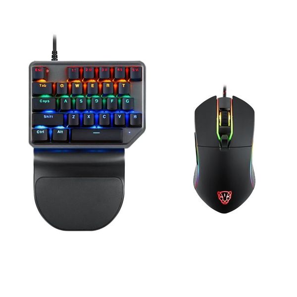 

motospeed k27 v30 single hand mechanical computer pc pubg gaming keyboard 27 key wired usb 9 led backlit model