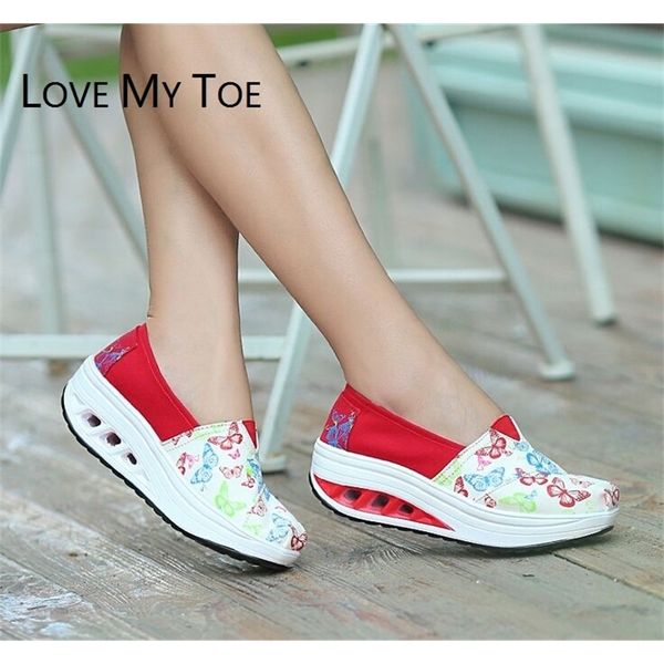 

casual canvas air breathable swing wedges chaussure femme platform women's shoes for women ladies trainers zapatos mujer y200801, Black