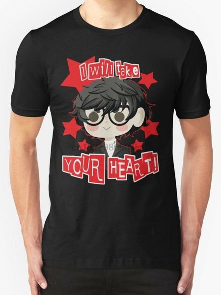 

persona 5 hero- red mens black t shirt size s-2xl sport hooded sweatshirt hoodie