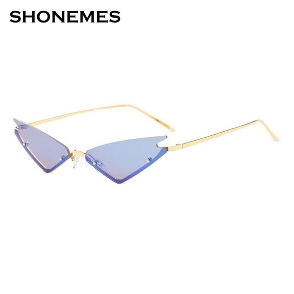

new rimless sunglasses women cateye sun glasses fashion design ladies small frame sharp corner eyeglasses, White;black