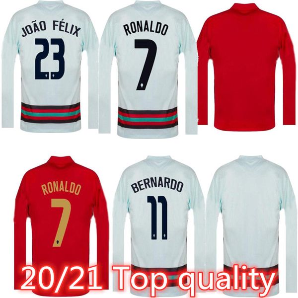 

new long sleeve national team soccer jerseys ronaldo joao felix home away yout football shirt 20 21 portuguese camisa de football shirts, Black;yellow