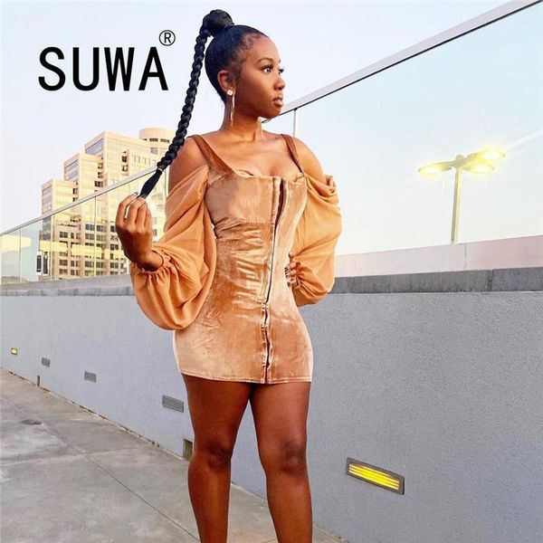 

high street fashion french style elegant women dresses off shoulder long sleeve bodycon mini club party lady dresses, Black;gray