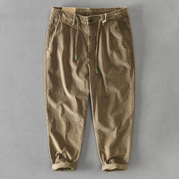 

men's pants autumn and winter cotton solid color casual corduroy z324, Black