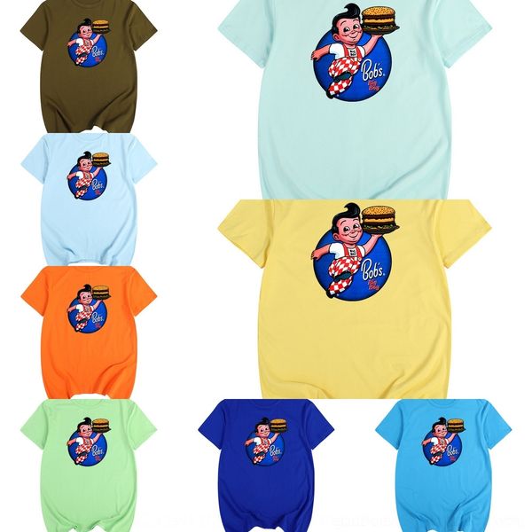 

vkygy bob shirt boy hamburger boy loose american kaka cartoonstudent short-sleeved and t-shirt for women big men utmnq, Blue
