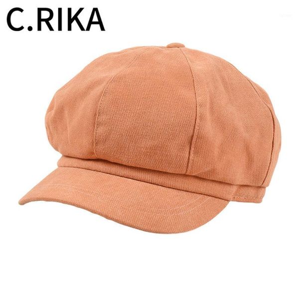 

solid men women washed cotton beret hat newsboy cap female vintage visor cap autumn vintage octagonal british berets bone1, Blue;gray