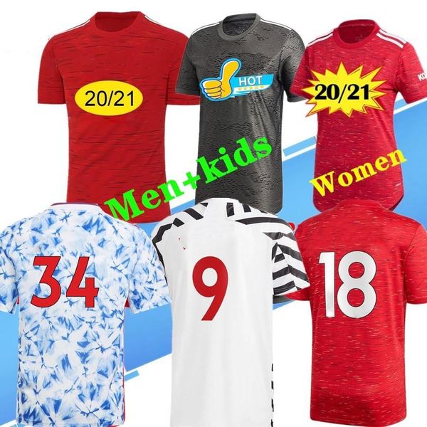 

2020 2021 thailand pogba van de beek greenwood b.fernandes rashford fouth soccer football jerseys shirt 20 21 man kids kit, Black;yellow