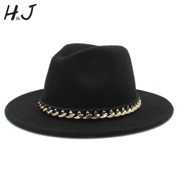 

vintage women men wool felt water repellent outback fedora hat with wide brim gangster trilby felt jazz sombrero caps j20 y200110, Blue;gray