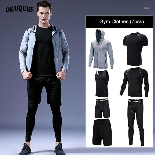 

running sets sportswear man reflective zipper hoodie tracksuit elastic breathable jogging training fitness gym clothes men set s-3xl1, Black;blue