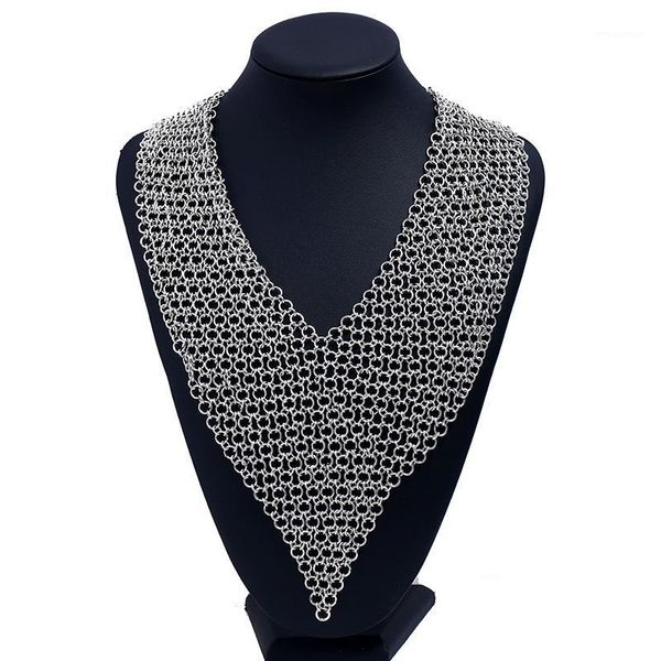 

lzhlq maxi chunky necklace for women statement elegant large vintage ethnic bohemia necklace female punk style necklaces jewelry1, Golden;silver