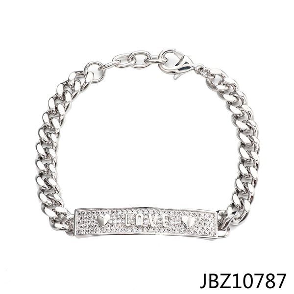 

europe and america creative punk twisted rope bracelet customized wholesale zircon hip hop fashion cool bangle bracelet jewelry, Silver