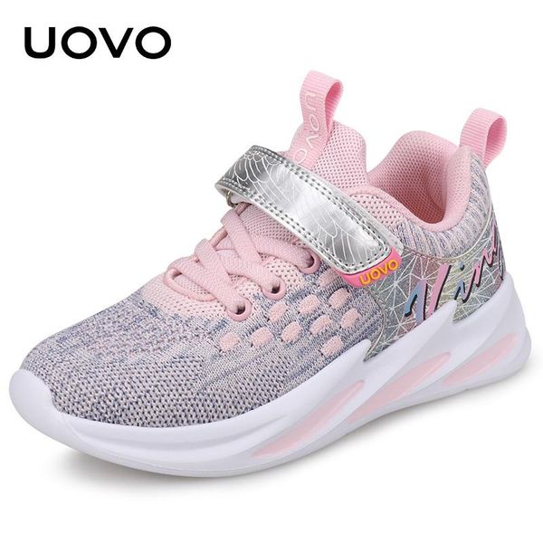 

uovo kids sport shoes girls running shoes 2020 autumn children breathable mesh girls fashion sneakers #27-35, Black;red