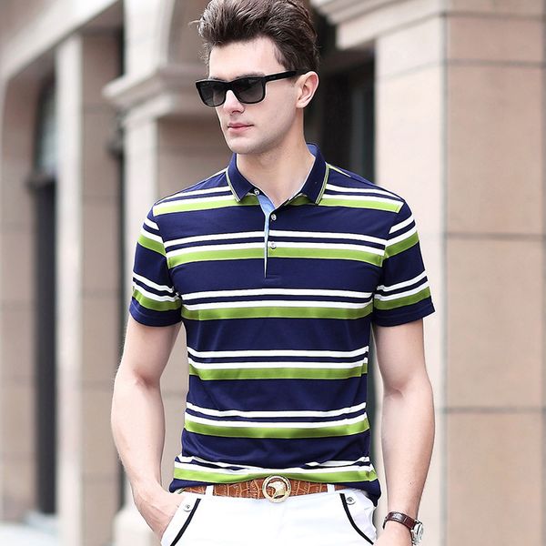 

2020 new lapel short t-shirt summer men's horizontal half sleeve polo shirt special price, White;black