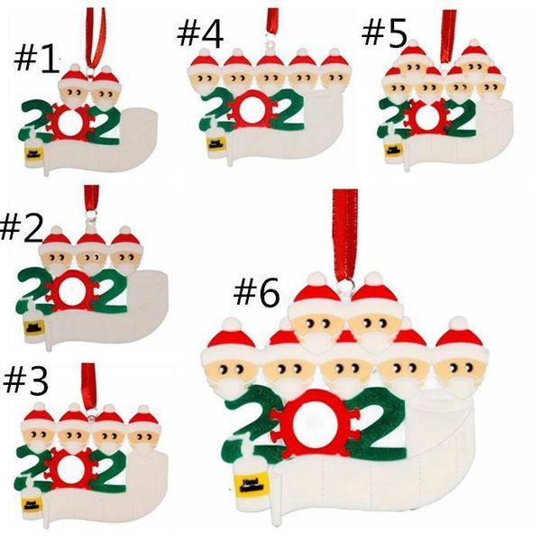 

factoryta1aquarantine gift survivor hang customized christmas family ornaments decoration snowman pendant with face mask hand sanit