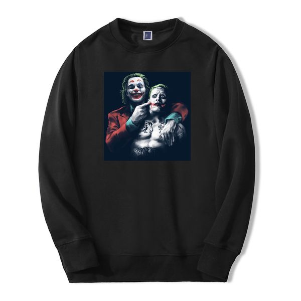 

the killing joaq men joker sweatshirt hoodies 2020 spring autumn casual streetwear loose fit hip hop fashoin joker sportswear, Black
