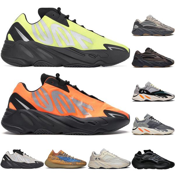 

2021 kanye west 700 blue oat non-reflective triple black mnvn running shoes women men 380 wave runner mens trainers sports sneakers 36-45