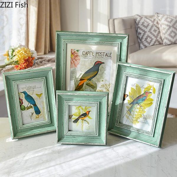 

4/7/10 inch vintage craft p frame family portrait nightstand desk decoration ornaments picture frames rustic home decor1
