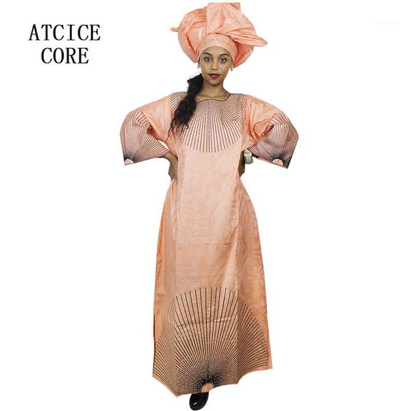 

african dresses for woman bazin riche embroidery design long dress la0241, Red