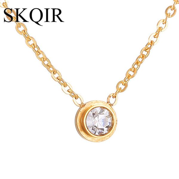 

подвеска skqir камень простой для цветов малого ожерелья золота партии collier круглый женщина rhinestone девушки ювелирного tsetpgf jeneffe, Silver