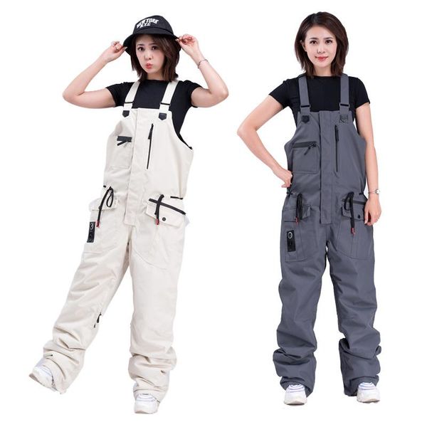 

skiing pants 2021 professional one-piece women ski snowboard with shoulder strap suspenders trousers