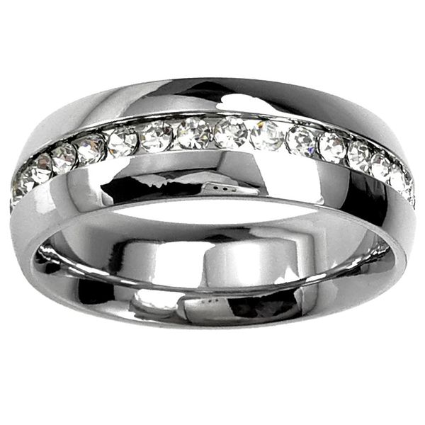 

9k 9ct white gold filled with crystal men women wedding ring r84 sz 6-10, Silver