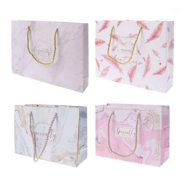 

gift wrap paper bag with handle wrapping package festival jewelry wedding party recyclable bags birthday supplies1