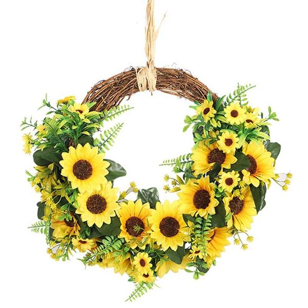 

decorative flowers & wreaths artificial sunflower front door wreath, for decors, weddings, parties, and home decorations