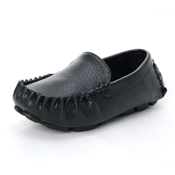 

flat shoes fashion soft leather kids for boys loafers girls moccasins children school casual flats sneakers slip-on toddler1, Black;grey