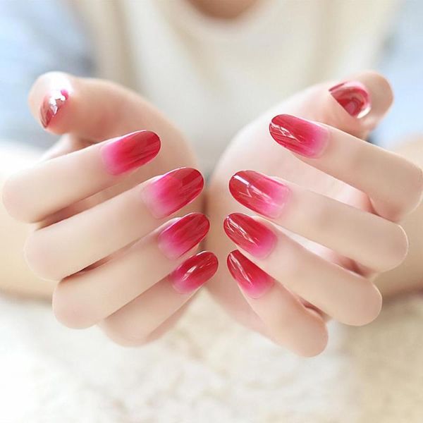 

stickers & decals 24pcs smooth gradient geometric glitter false nails long square detachable full cover fake nail tips with glue sticker, Black