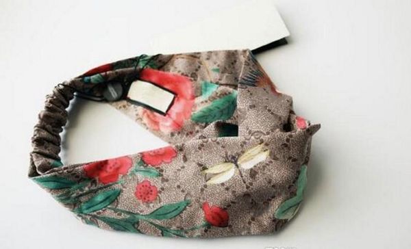 

2020 designers headbands silk head bands for men and woman red flowers hummingbird green flowers letters cross elastic hair bands ship, Silver