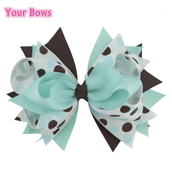 

your bows 1pc 5.5 inch big stacked boutique hair bows hairpins girls hair clips cute polyester headwear fastion accessories1, Slivery;white