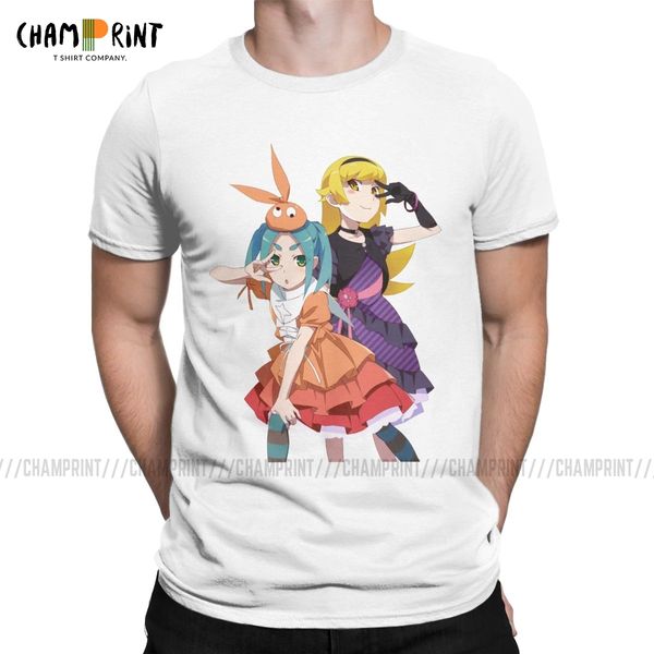 

men's shinobu yotsugi novelty short sleeve monogatari series japanese anime crew neck sport hooded sweatshirt hoodie men t shirt