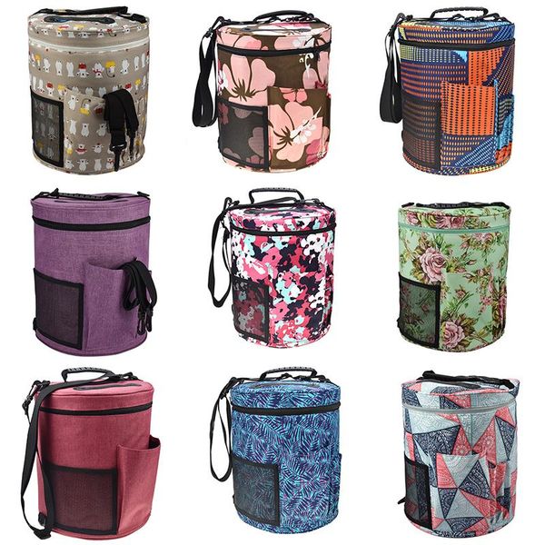 

12 styles yarn bag knitting bag crochet large yarn knitting tote for crochet hooks and needles balls, Black
