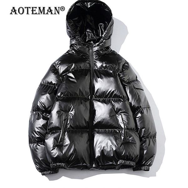 

men winter jackets parkas warm overalls coats hooded outwears casual windbreaker solid male clothing fashion bomber jacket lm303, Black