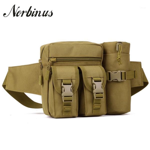 

norbinus nylon men's fanny bag waist pack male hip belt bum bag molle shoulder sling chest bags for men waist pouch1