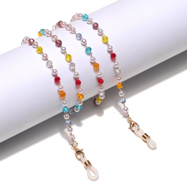 

fashion women luxury colorful crystal beaded glasses chain gold color sunglasses chains cords lanyard strap hanging neck holder h jlltad