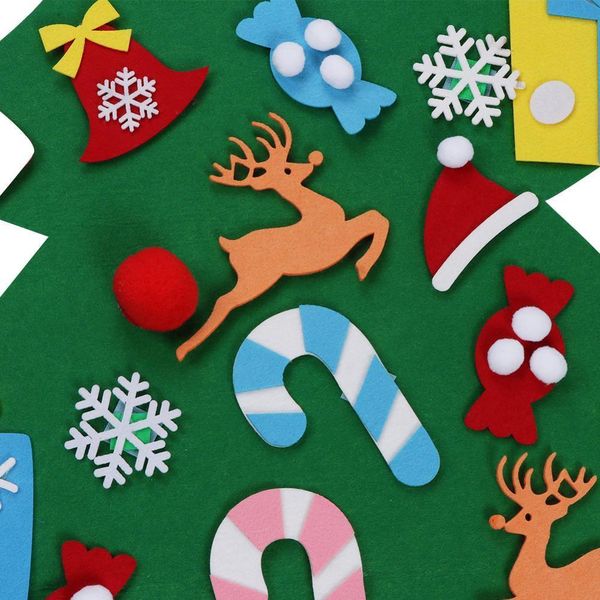 

подарки новый год xmas игрушки wall kid украшение diy войлок рождественская елка с 26pcs орнамент