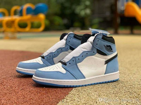 

2021 release air authentic 1 high og university blue outdoor shoes white men midnight blue black retro sneakers runner sports with box