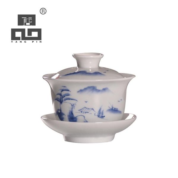 

tangpin chinese ceramic teapot kettle handpainted gaiwan chinese kung fu tea sets 150ml tangpin chinese bbypvh lipper
