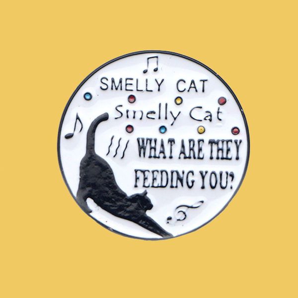 

o220 wholesale 10pcs/lot friends tv show smelly cat what are they feeding you enamel pins jewelry art gift collar lapel badge 201009, Gray