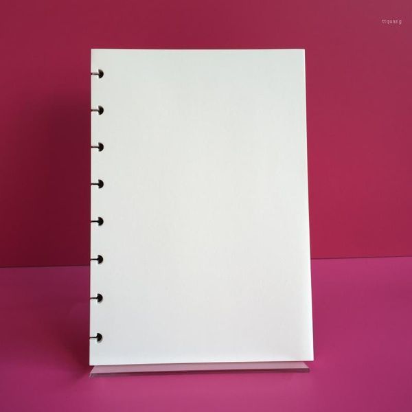 

a5 inner page blank/horizontal line/dot matrix/dotted grid mushroom hole notepad inside page refill notebook inner refill1, Purple;pink