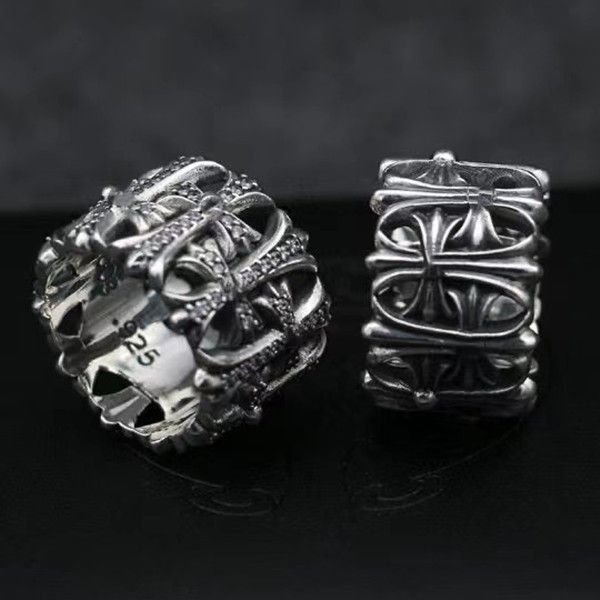 

men's fine steel ring cross fashion, Silver