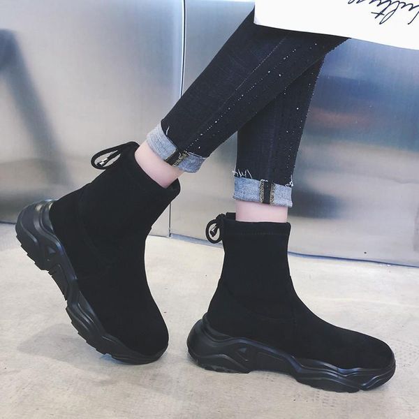 

boots winter shoes for women chunky platform black ankle short booties woman 2021 zapatos mujer1