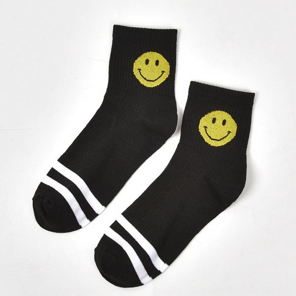 

осень любителей зимних улыбающегося лица средней трубка хлопок и socksmen и женские носки два бара harajukustyle хлопкового носков подарок v, Black