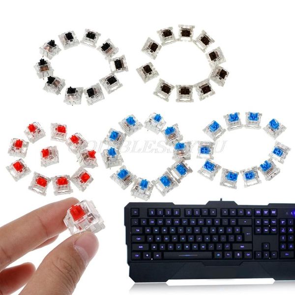 

10pcs 3 pin mechanical keyboard switch black replacement for gateron cherry mx drop shipping