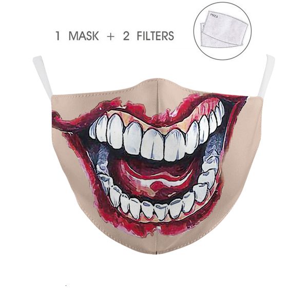 

saints' day all hd grimace mouth 3d printing pattem face mask adults reusable protective pm2.5 pt4a