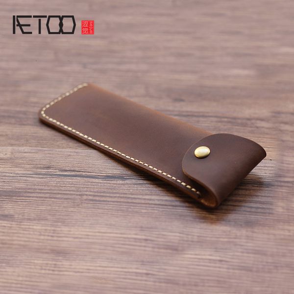 

hbp aetoo mad horse leather retro creative pen bag, Red;black