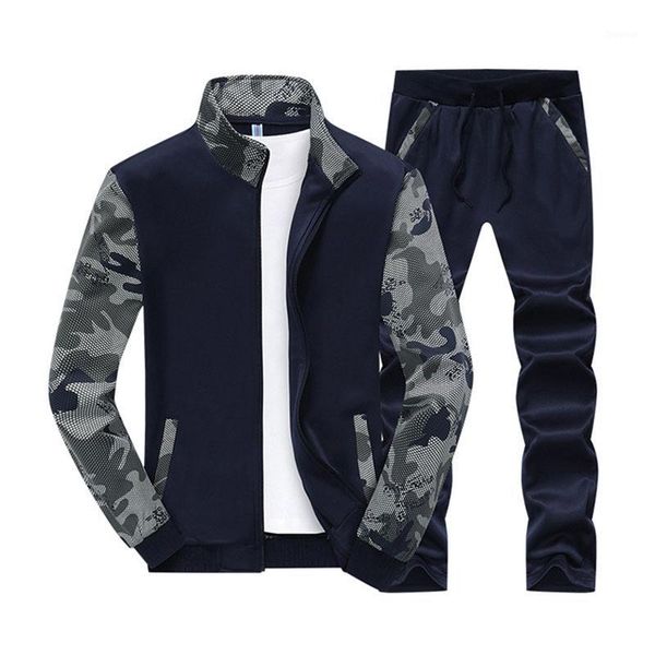 

designer 5xl 6xl men's sweatershirts suit spring autumn new fashion camouflage plus size casual suit men sportwear bfy8081, Gray